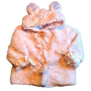 ‎Bearington Baby pink fuzzy bunny coat